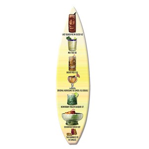 【ウッド サイン】【フード ＆ ドリンク】Tiki Drinks Wood Surf Board PTSW-131