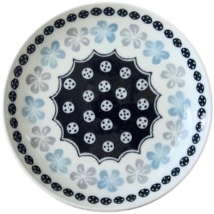 Pottery Field Blue Flower Bread Dish Made in Japan made Japan