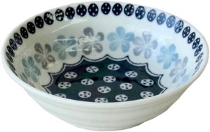 Donburi Bowl Flower Blue Made in Japan