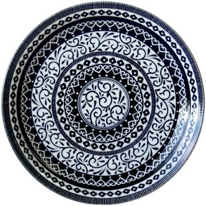 Pottery Field Black Arabesque Pasta Plate Made in Japan made Japan