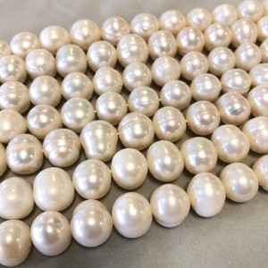 淡水真珠10-11.5mm連　ポテト　白　サークル