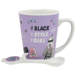 Spoon Attached Mug Black Style