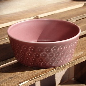 Side Dish Bowl Flower Pink Stamp M