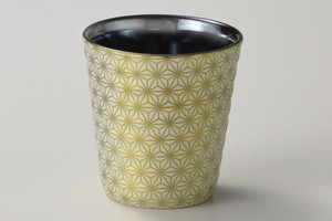 凛 -rin- ロックカップ1P　金【日本製　美濃焼】陶器　磁器　麻の葉柄　ラスター 父母の日　ギフト