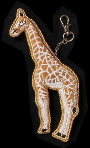 Embroidery Key Ring Giraffe 21 4 6 Bag Charm