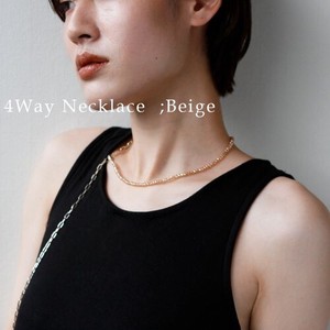 Necklace/Pendant Necklace Beige 4-way