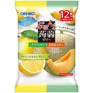 ぷるんと蒟蒻ゼリーパウチ　シチリアレモン＋北海道メロン　12個