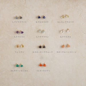 〔14kgf〕天然石フープノンホールピアス　(naturalstone earrings)