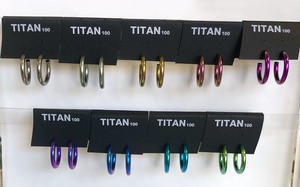 Pierced Earrings Titanium Post Colorful 2mm