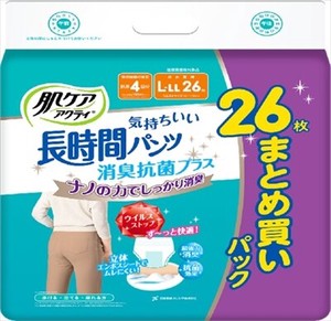 日本製紙クレシア　肌ケア アクティ 長時間パンツ消臭抗菌プラス L−LL26枚 【 大人用オムツ 】
