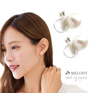 Clip-On Earrings Gold Post Pearl Earrings Jewelry Formal 1 tablets 6mm Made in Japan