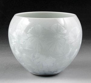 陶あん窯　花結晶（白）　お茶呑茶碗【日本製  磁器  京焼・清水焼】