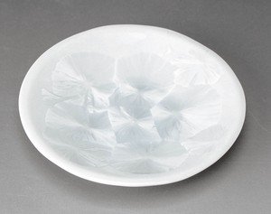 陶あん窯　花結晶（白）　三寸皿【日本製  磁器  京焼・清水焼】