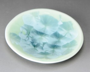 陶あん窯　花結晶（緑）　三寸皿【日本製  磁器  京焼・清水焼】