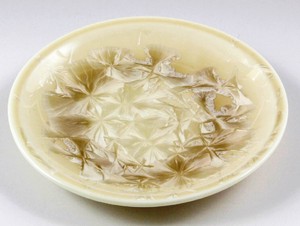 陶あん窯　花結晶（茶）　銘々皿【日本製  磁器  京焼・清水焼】