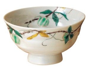 Kutani ware Rice Bowl Small Pottery Made in Japan
