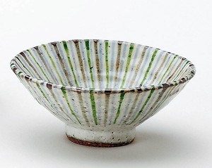 三浦繁久　三色十草（緑）飯碗【日本製  陶器  美濃焼】