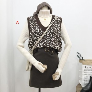 Sweater/Knitwear Leopard Print V-Neck