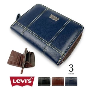 【全3色】Levis リーバイス ロゴプレート ステッチデザインエコレザー 二つ折り財布【22518309】父の日