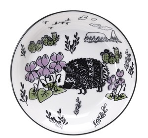 Curry Pasta Hedgehog Light-Weight Plate Pottery Porcelain Animal