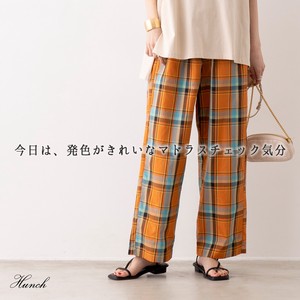 Madras Checkered Washer Processing Straight Pants 20