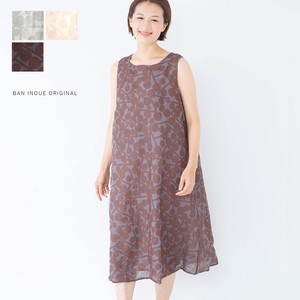 Casual Dress Sleeveless Mosquito Net Fabric Made in Japan