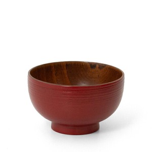 Design Characteristic Bowl wooden Soup Bowl Brush Painting Red