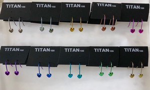 Pierced Earrings Titanium Post Colorful