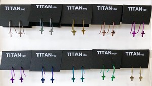 Pierced Earrings Titanium Post Colorful