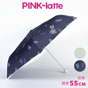 【PINK-latte】キッズ ロゴ総柄 折りたたみ傘[55cm]【通園・通学・子供・女児・キッズ・かわいい】