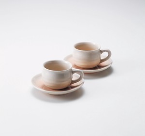 萩烧 茶杯盘组/杯碟套装 陶器 日本制造