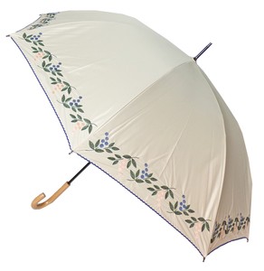 一級遮光　大寸　ナンテン刺繍　晴雨兼用傘　長傘