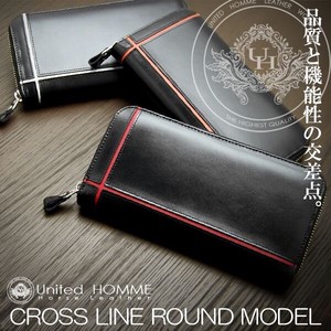 Long Wallet Cattle Leather Round Fastener 3-colors