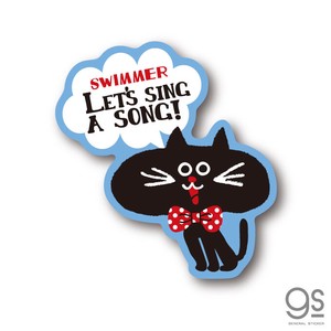 SWIMMER 猫 キャラクターステッカー スイマー ねこ かわいい パステル レトロ SWM008