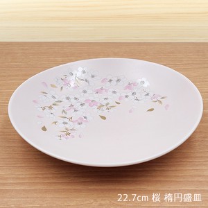 Mino ware Main Plate single item Cherry Blossoms 22.7cm Made in Japan
