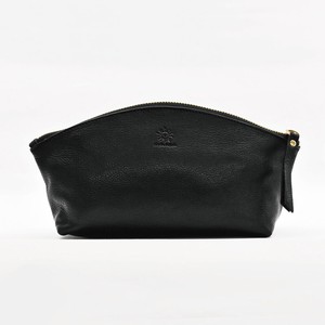 Pouch black Genuine Leather Ladies Men's Simple