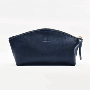 Pouch Navy Genuine Leather Ladies Men's Simple