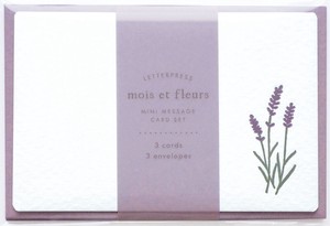 mois et fleurs mini message card set lavender