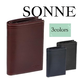 Bifold Wallet Buttons Genuine Leather Men's
