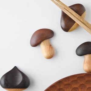 Feeling Wooden Chopstick Rest Mushrooms Light Brown Myanmar Japanese Plates