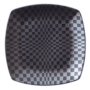 Mino ware Main Plate Checkered Made in Japan