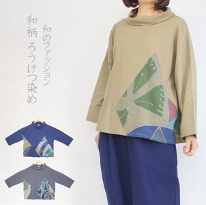 Button Shirt/Blouse Pullover Switching Japanese Pattern Short Length