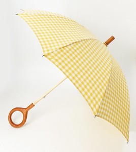 【日本製】綿　チェック　ショート傘　丸手元　10本骨　多間　晴雨兼用傘