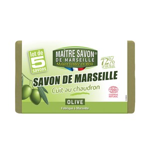 【Maitre Savon de Marseille 】サボン・ド・マルセイユ オリーブ 100g×5＜人気商品/無添加/石鹸＞