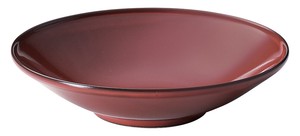 Mino ware Donburi Bowl Red Vintage 23.5cm Made in Japan
