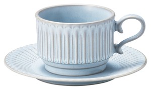Mino ware Cup & Saucer Set Blue Saucer Made in Japan