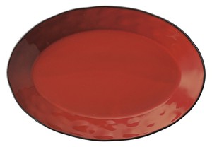 美浓烧 大餐盘/中餐盘 餐具 经典 红色 31cm 日本制造