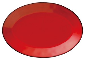 美浓烧 大餐盘/中餐盘 餐具 经典 红色 29cm 日本制造