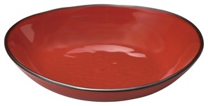 美浓烧 大餐盘/中餐盘 餐具 经典 红色 22.5cm 日本制造