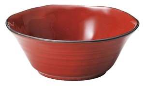 Mino ware Side Dish Bowl Red Vintage 15.5cm Made in Japan
